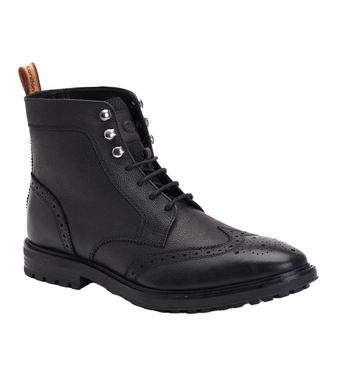 Chaussures Brogues Hemlock Homme Noir Base London-1