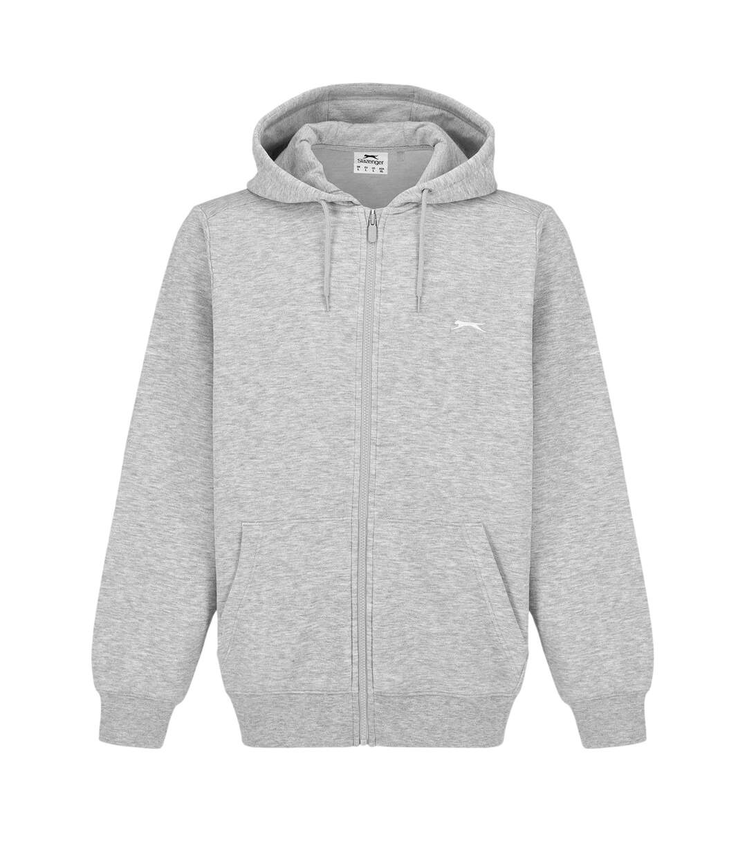 Mens Borg Lined Full Zip Hoodie Grey Marl Marl Slazenger-1