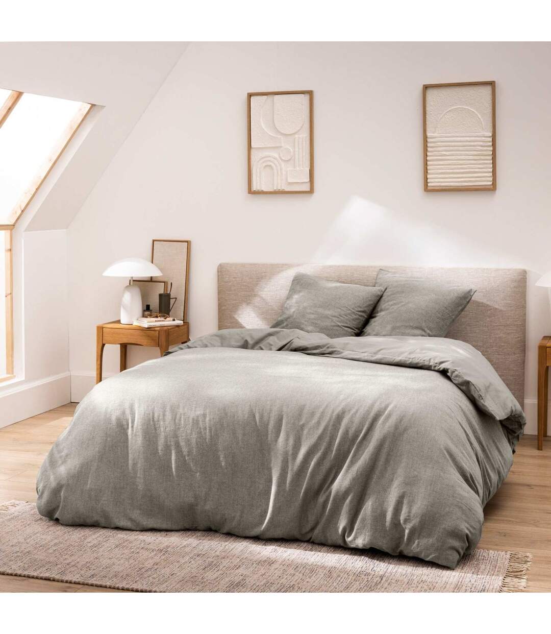Parure de Lit 3 Pièces Meline 240x220cm Anthracite-1