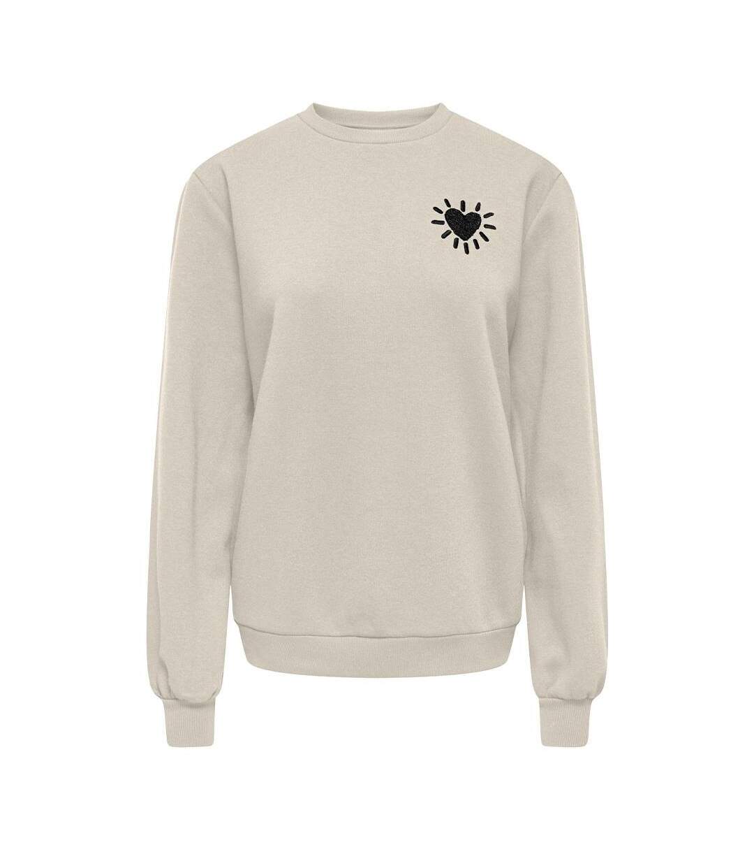 Sweat écru femme only elanor-1