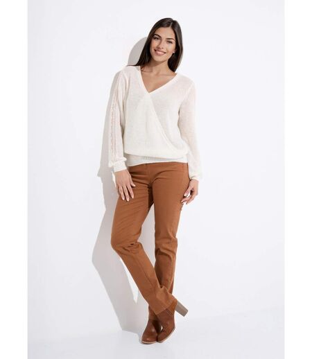 Pull doux cache-coeur avec alpaga et mohair