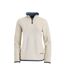 Womens/ladies beye grid eco friendly quarter zip fleece top ecru Weird Fish