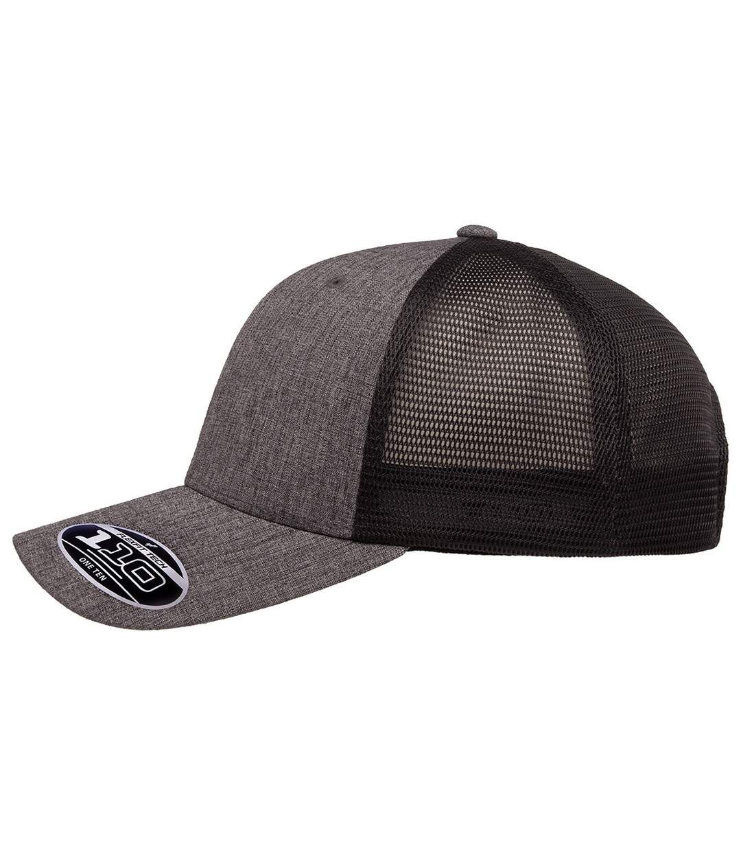 Unisex adult 110 mesh two tone cap charcoal/black melange Flexfit-3