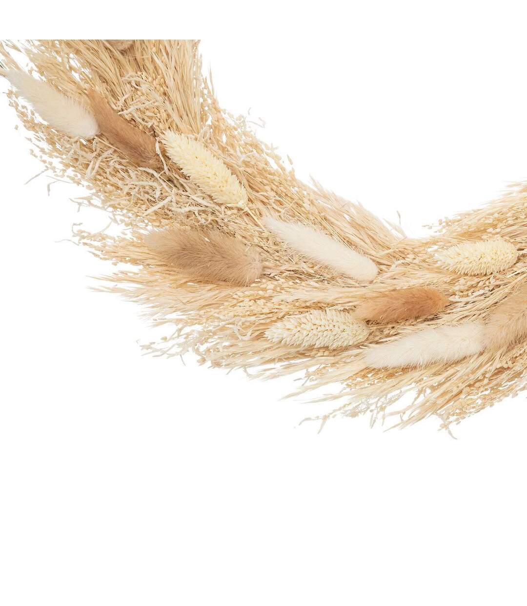 Couronne de Fleurs Séchées Murale 34cm Beige-2