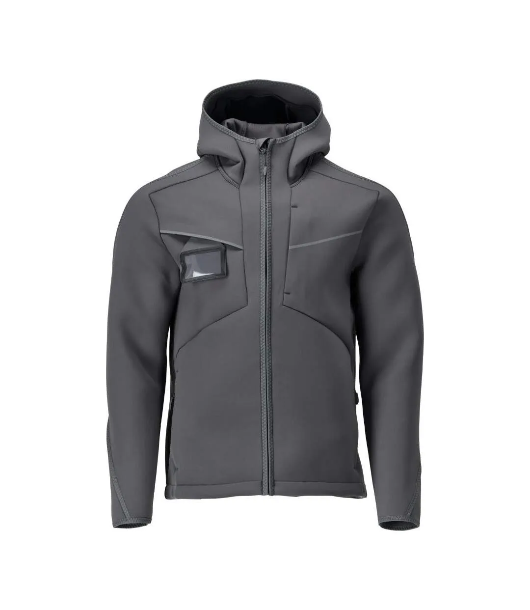 Mens Customised Stretch Hooded Soft Shell Jacket Stone Grey Mascot-1