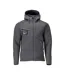 Mens Customised Stretch Hooded Soft Shell Jacket Stone Grey Mascot-1