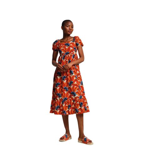 Womens/ladies orla kiely tropical summer dress orange Regatta