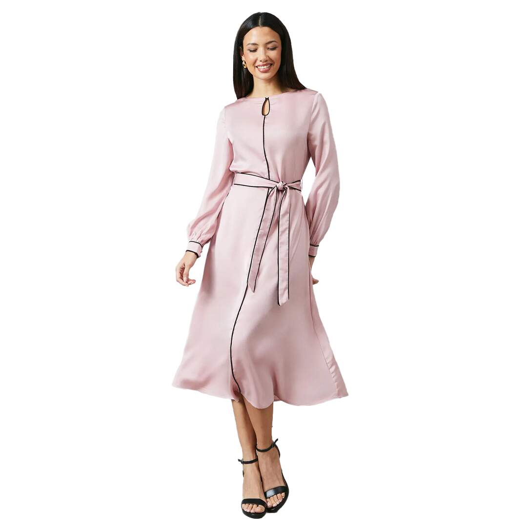 Robe mi-longue femme vieux rose Principles-1