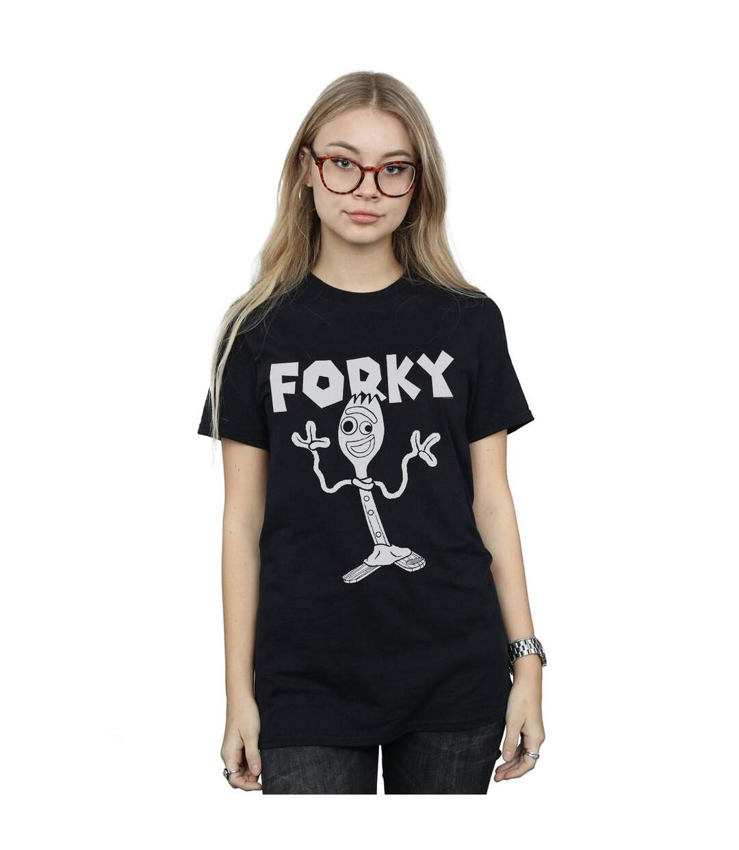 Disney Femme/Les femmes - Toy Story 4 - T-shirt en coton Forky - Boyfriend (Noir) - UTBI46972-2