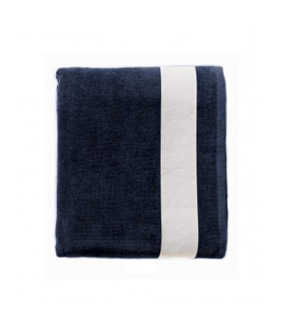 SOLS Lagoon Cotton Beach Towel (French Navy/White) (One Size) - UTPC2399