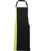 Tablier bicolore à bavette - PR162 - noir et vert lime