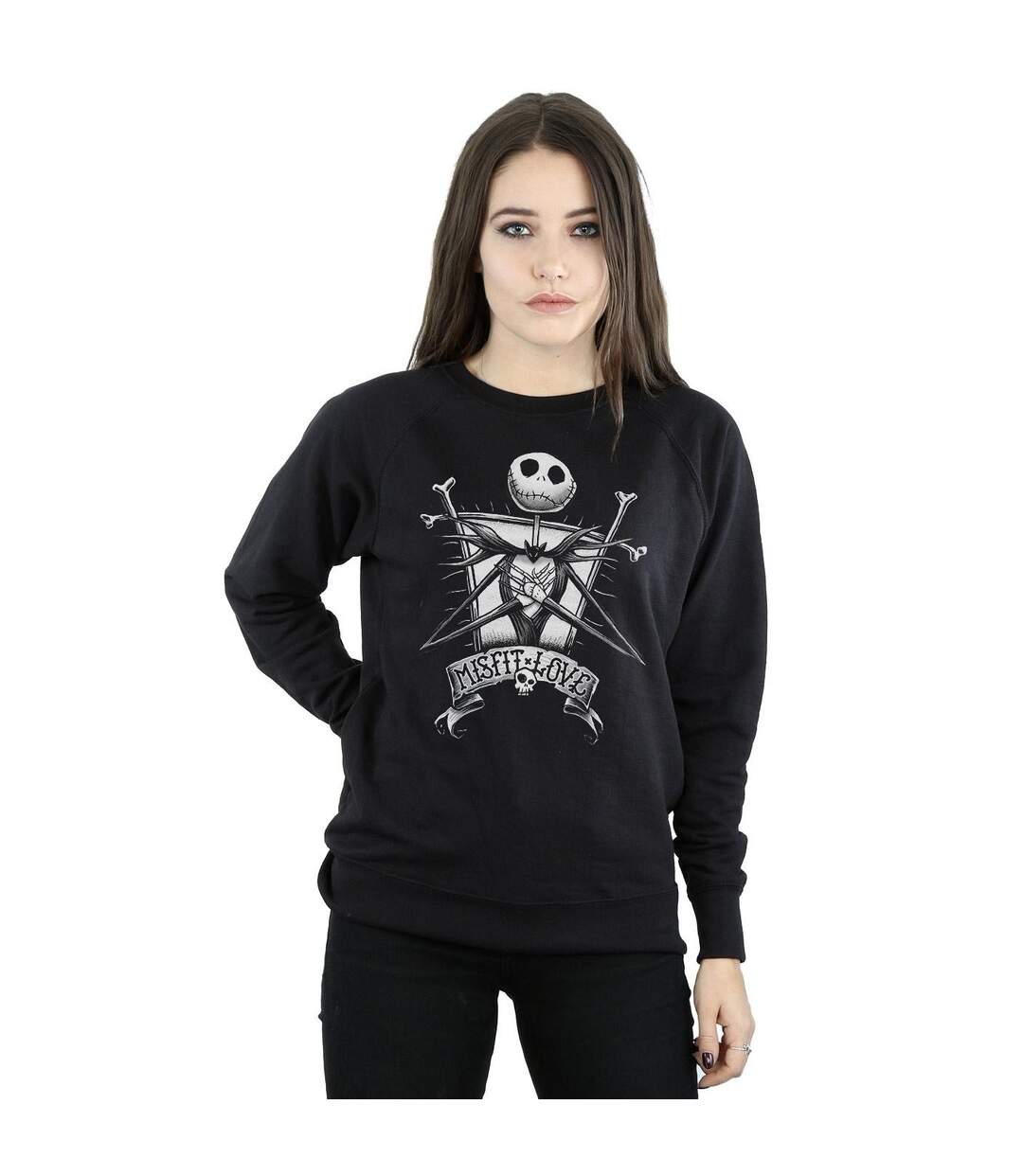 Disney - Sweat NIGHTMARE BEFORE CHRISTMAS MISFIT LOVE - Femme (Noir) - UTBI9435-2