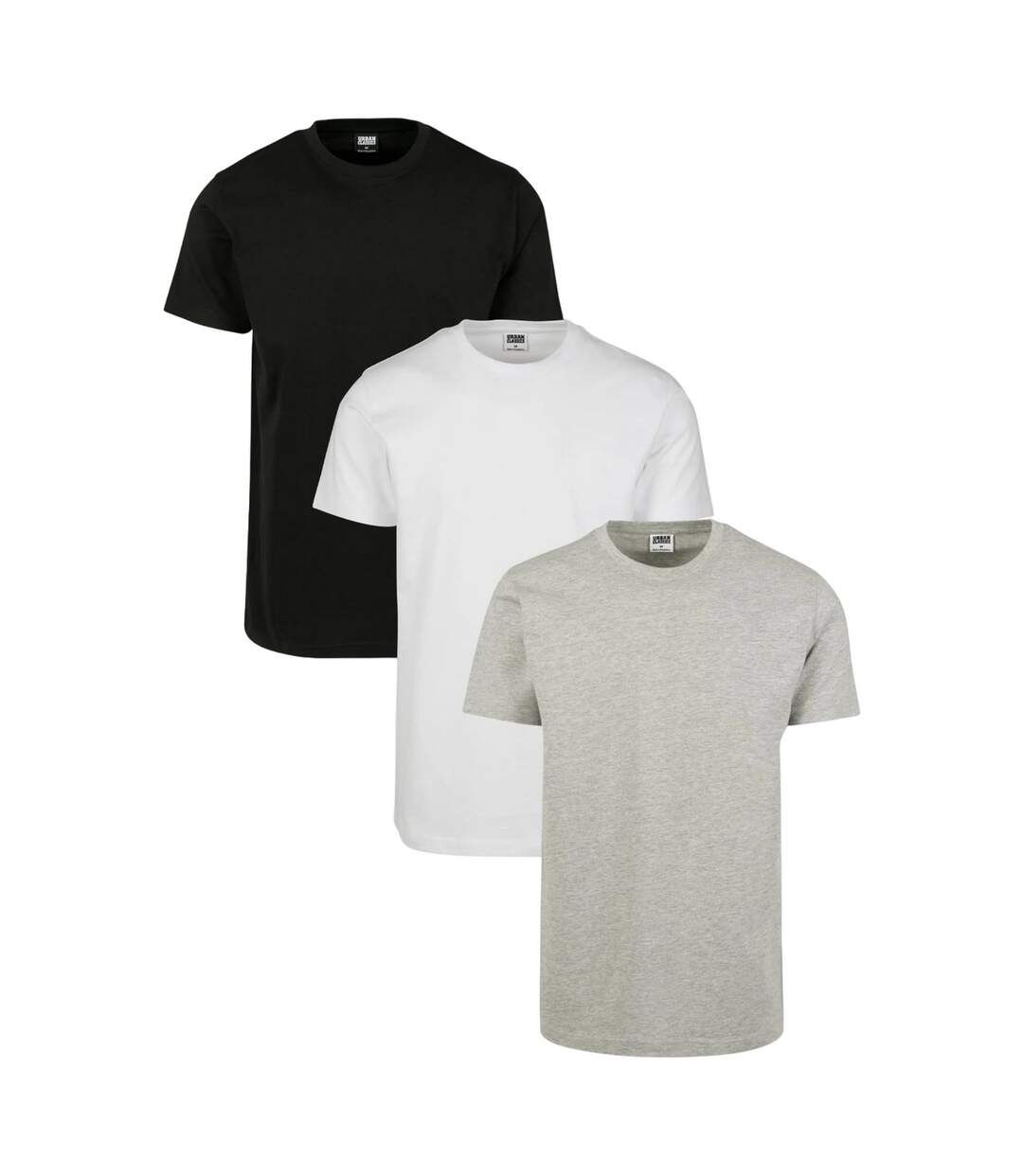 T-shirts Basic Homme Noir Blanc Gris Urban Classics-3
