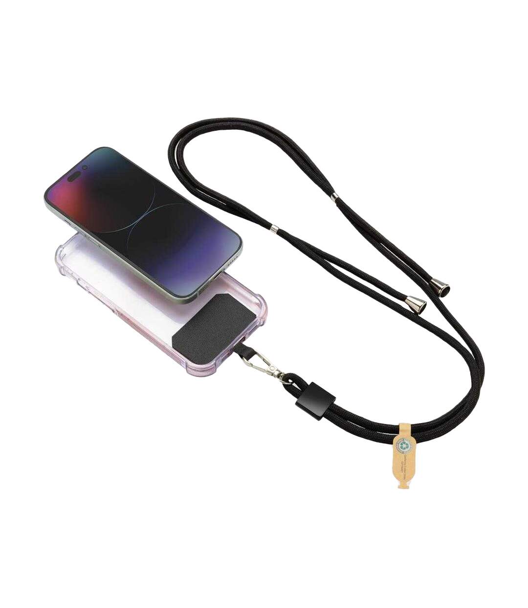 Carryloop Adjustable Recycled Pet Phone Holder Lanyard Black XD Collection-3