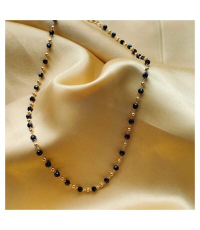 Black Crystal Beaded Silver Gold Asian Nazar Mangalsutra Choker Necklace