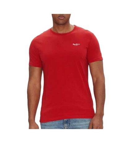T-shirt rouge homme pepe jeans original basic - l