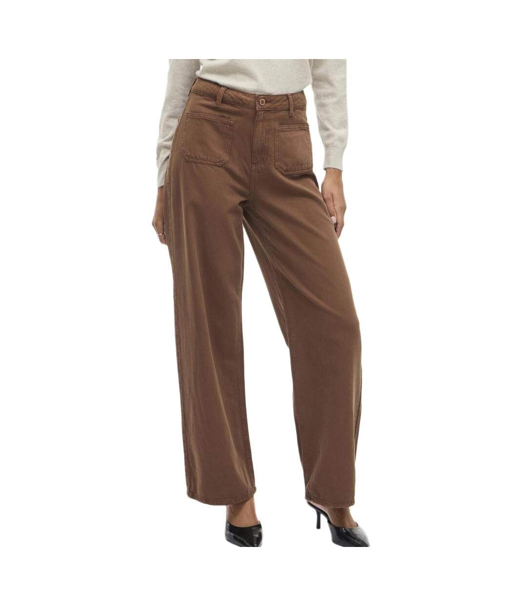 Jean large marron femme vila vicazo wide-1