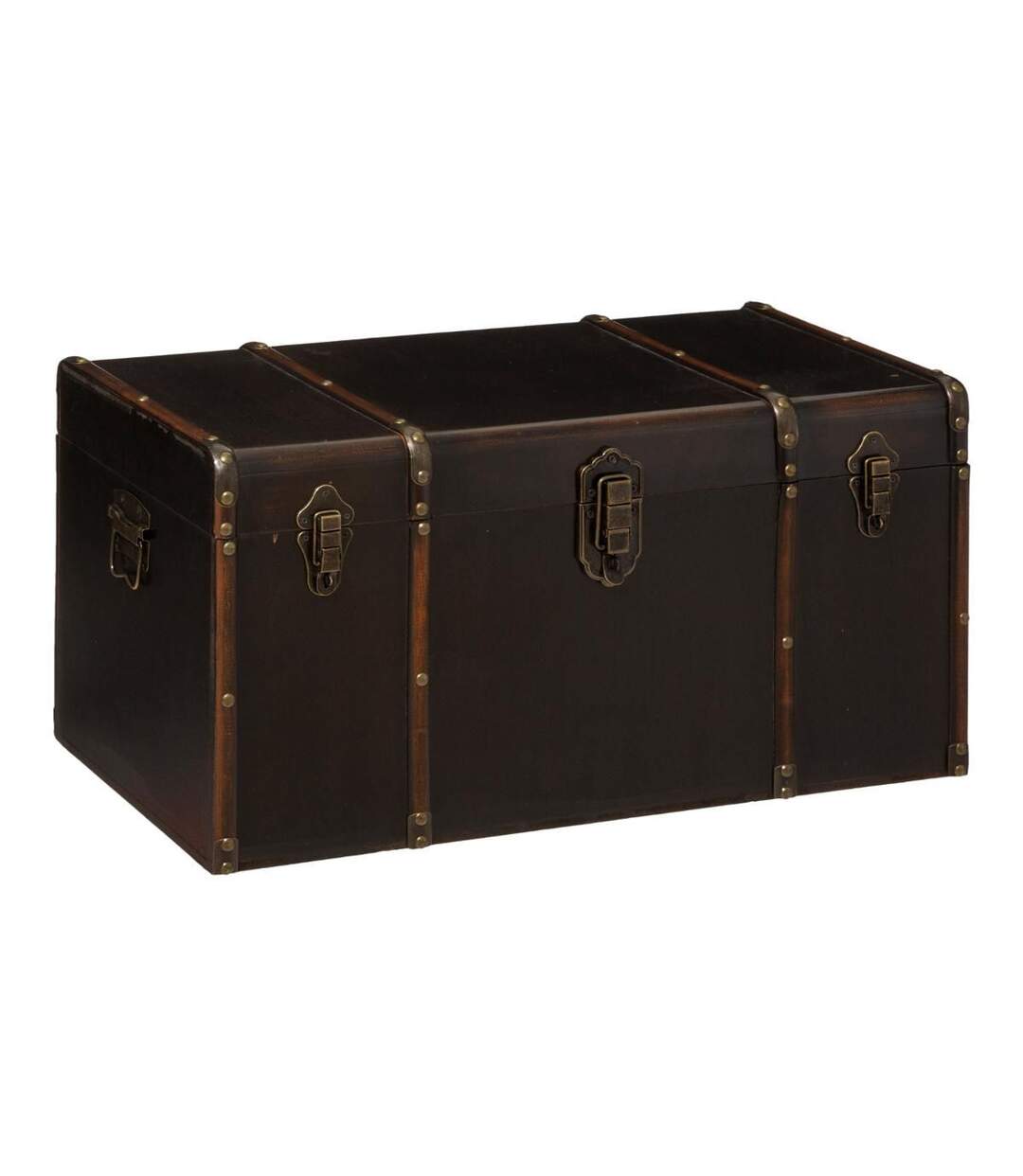 Lot de 3 Malles de Rangement British 80cm Marron-3