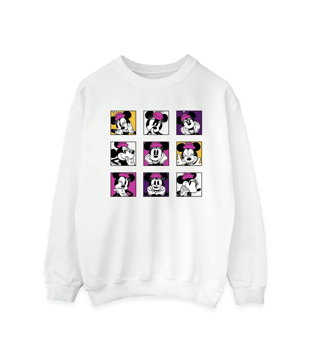 Disney Sweat-shirt à carreaux Minnie Mouse Femme/Ladies (Blanc) - UTBI28495-1