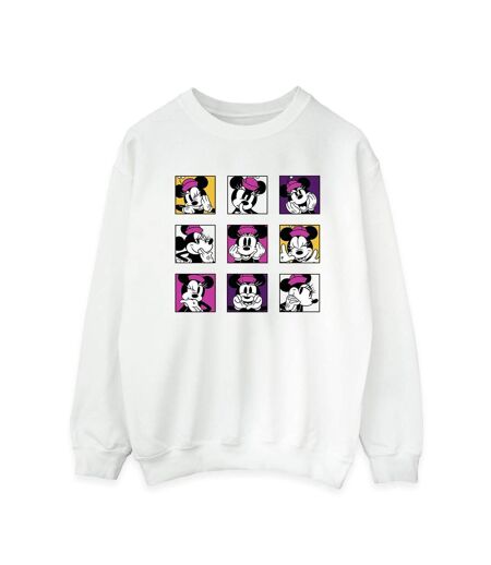 Disney Sweat-shirt à carreaux Minnie Mouse Femme/Ladies (Blanc) - UTBI28495