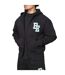 Mens Collegiate Full Zip Hoodie Black Blank Essentials-3