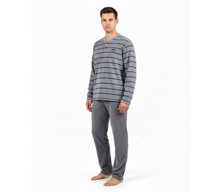 Pyjama Homme Hiver Polaire Doux RAYURE Z2654