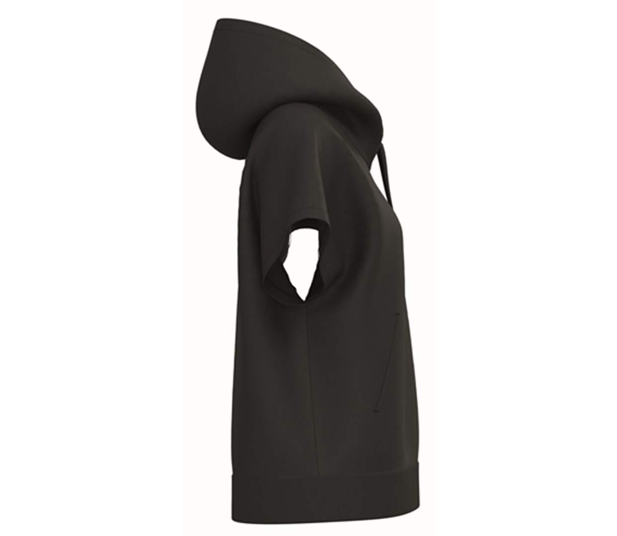 Sweat oversise à capuche - Femme - PAT446 - noir-2