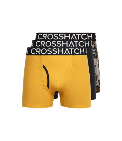 Crosshatch Mens Lynol Boxer Shorts (Pack of 3) (Yellow) - UTBG864