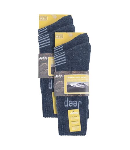 4 Pack Mens Wool Boot Socks | Thick Heavy Duty Outdoor Socks