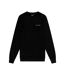 Mens embroidered crew neck sweatshirt jet black/white Lyle & Scott