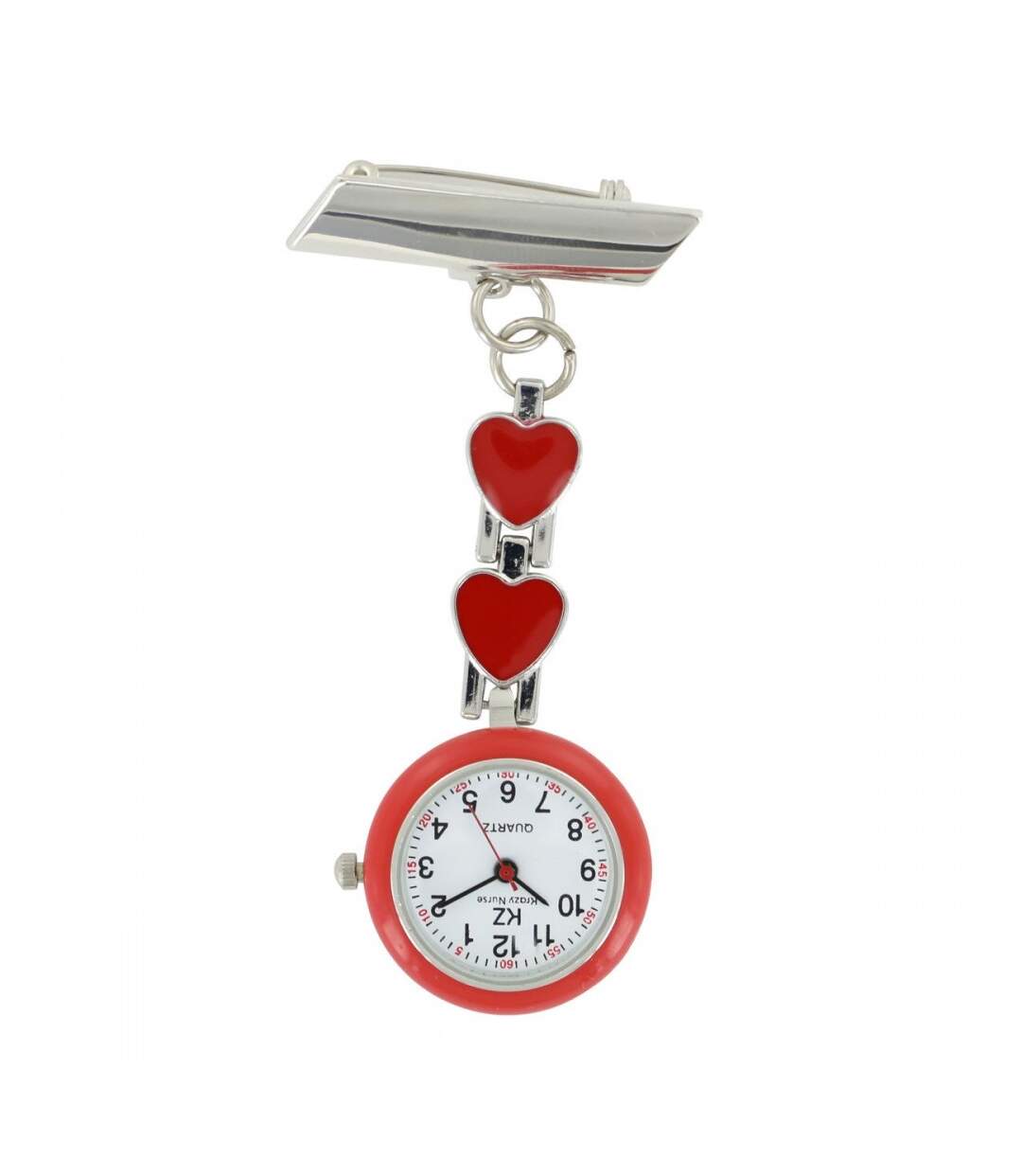 Montre Infirmière Coeur Métal Couleur Rouge KRAZY-1