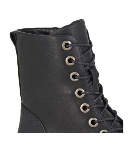 Cipriata Womens/Ladies Lace Up Combat Boots (Matt Black) - UTDF2315
