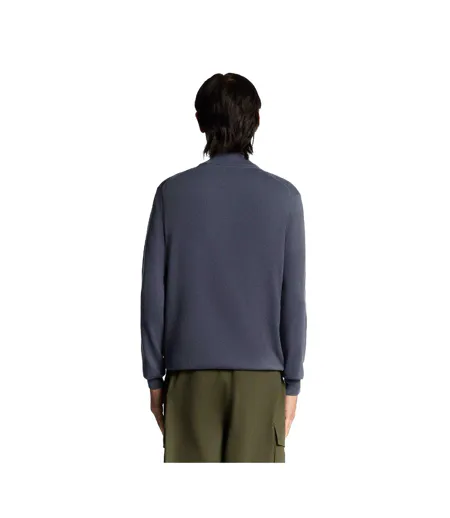 Mens Cotton Merino Quarter Zip Jumper Graystone Lyle & Scott