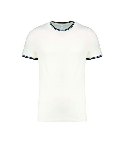 T-shirt manches courtes coton piqué K373- blanc cassé - homme
