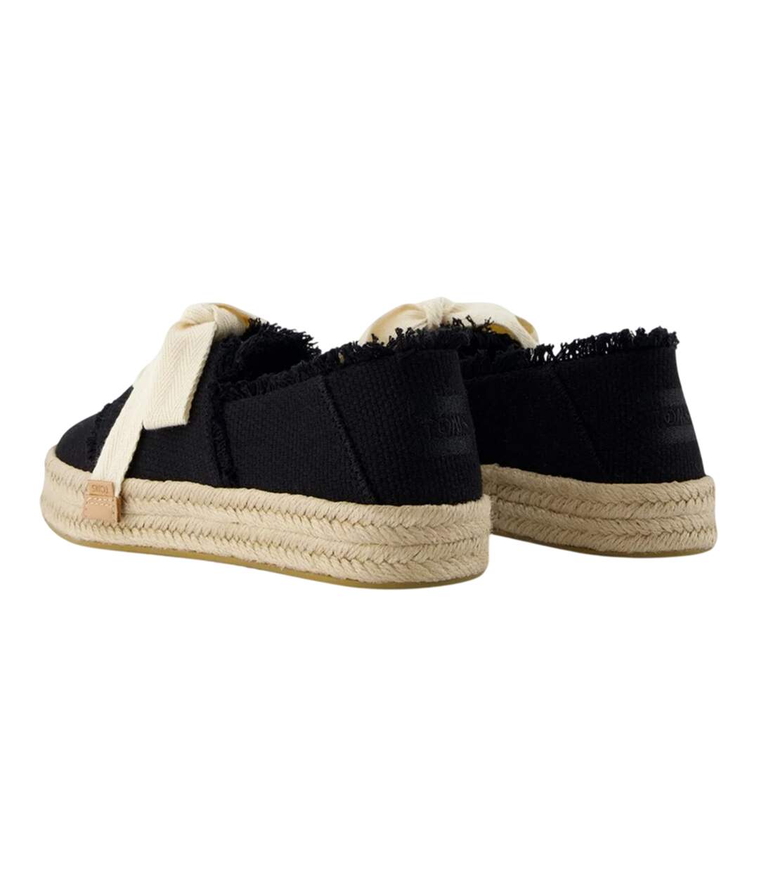 Womens/ladies Carolina Lace Up Espadrilles Black Toms-2