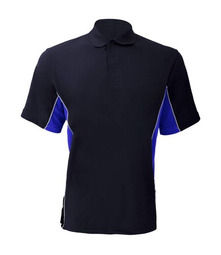 Gamegear® Mens Track Pique Short Sleeve Polo Shirt Top (Navy/Royal/White) - UTBC412