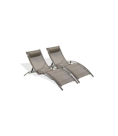 Lot de 2 Bains de Soleil Cloé 170cm Cappuccino