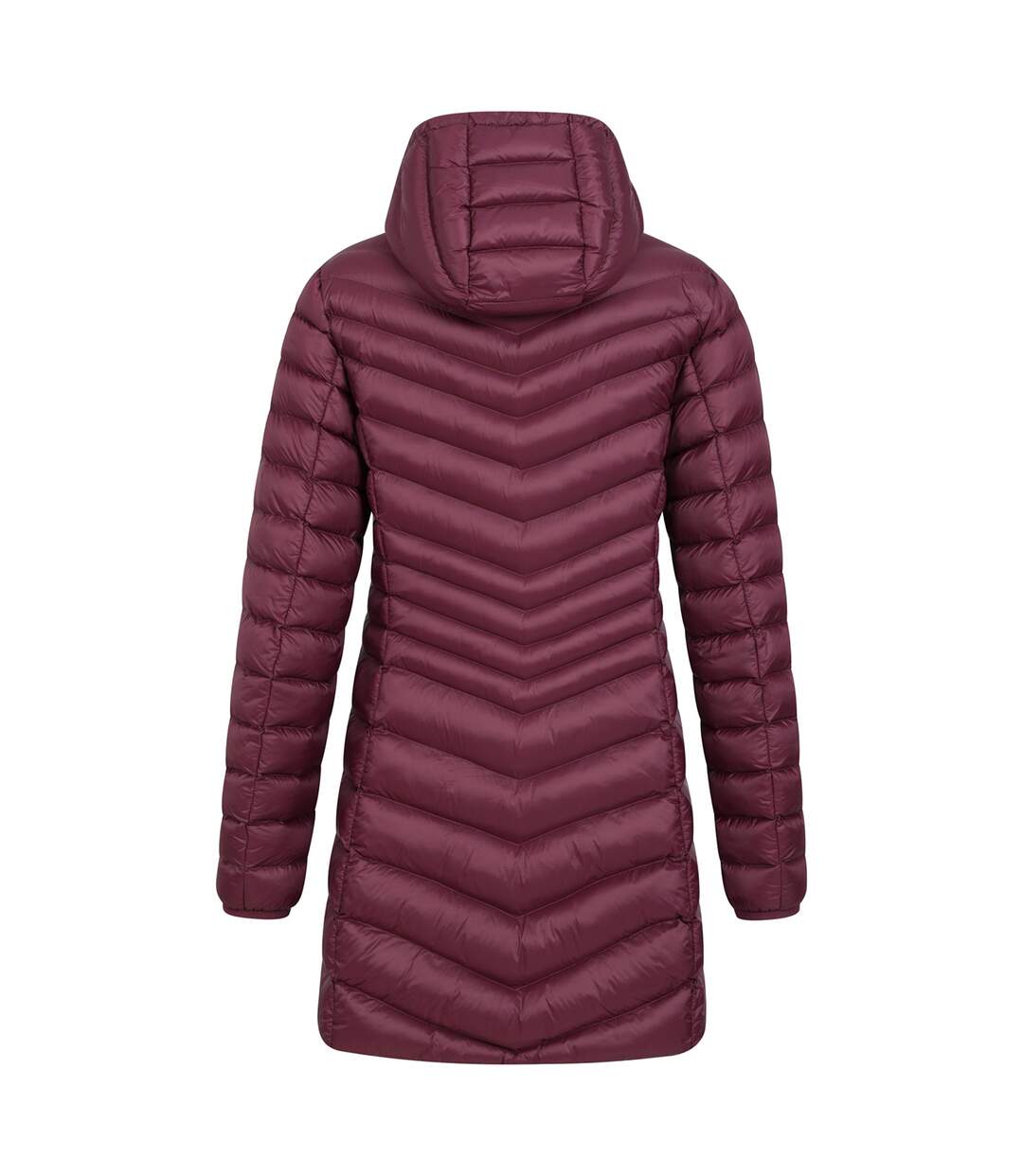 Womens/ladies florence long padded jacket burgundy Mountain Warehouse-2