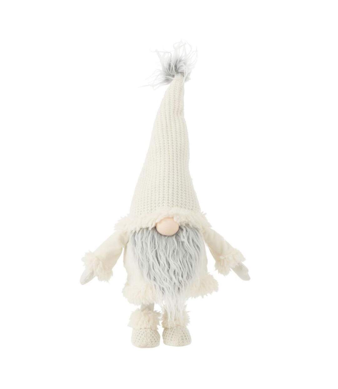 Statue Déco Lutin Barbe 59cm Blanc & Gris-1