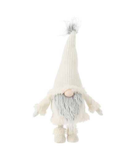 Statue Déco Lutin Barbe 59cm Blanc & Gris
