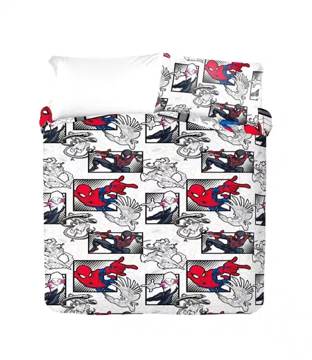 Parure De Lit Motif Bande Dessinée Rouge Gris Noir Spider-Man
