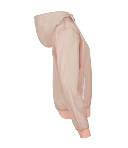 Veste Coupe-vent Femme Rose Clair Blanc Build Your Brand
