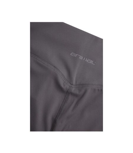 Womens/ladies Leah Pocket Leggings Charcoal Animal