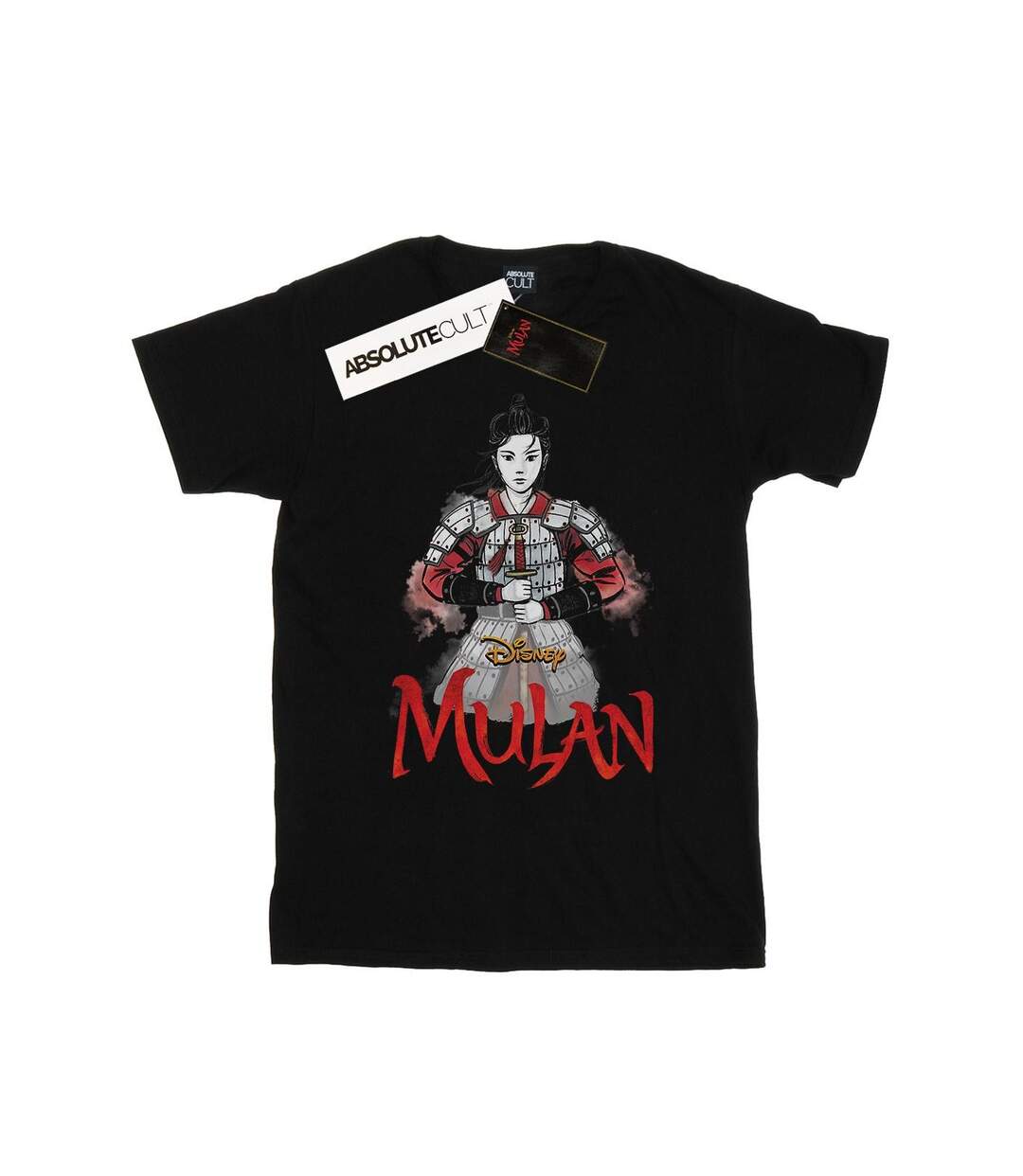 Disney Womens/Ladies Mulan Movie Sword Pose Cotton Boyfriend T-Shirt (Noir) - UTBI35569-1