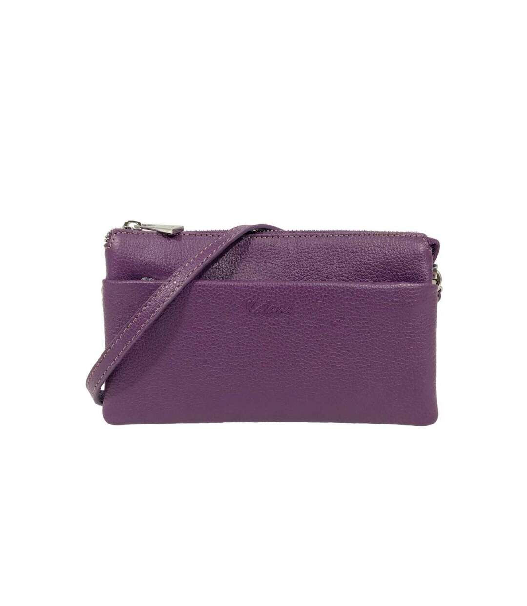 Katana - Pochette multifonctions femme en cuir - violet - 8658