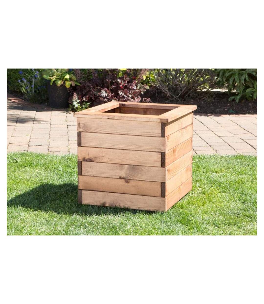 Wood planter 38cm x 47cm x 47cm beige Charles Taylor-1