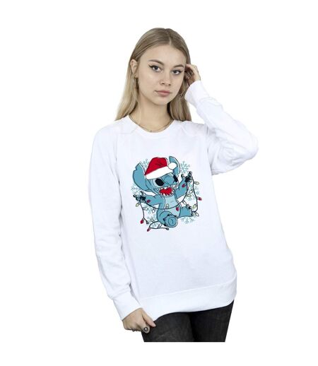 Disney - Sweat LILO AND STITCH CHRISTMAS LIGHTS SKETCH - Femme (Blanc) - UTBI22680