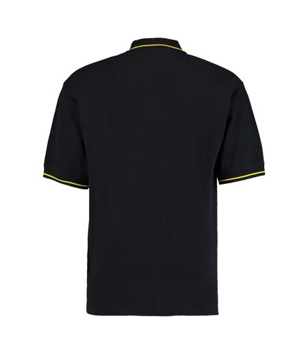 Mens st mellion classic polo shirt black/yellow Kustom Kit