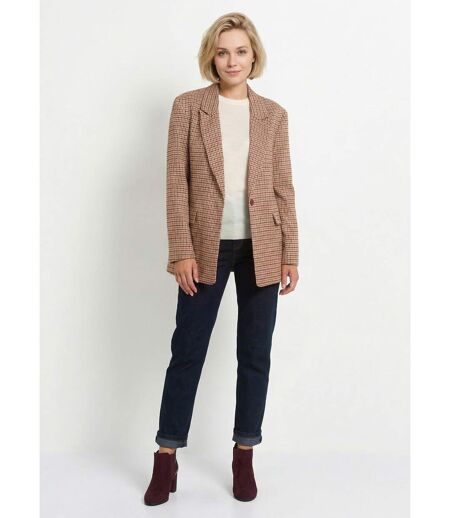Veste à carreaux 1 bouton style blazer