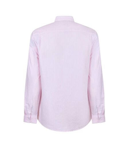 Chemise Manches Longues Motif/style Fines Rayures Homme Rose Blanc Peter Werth